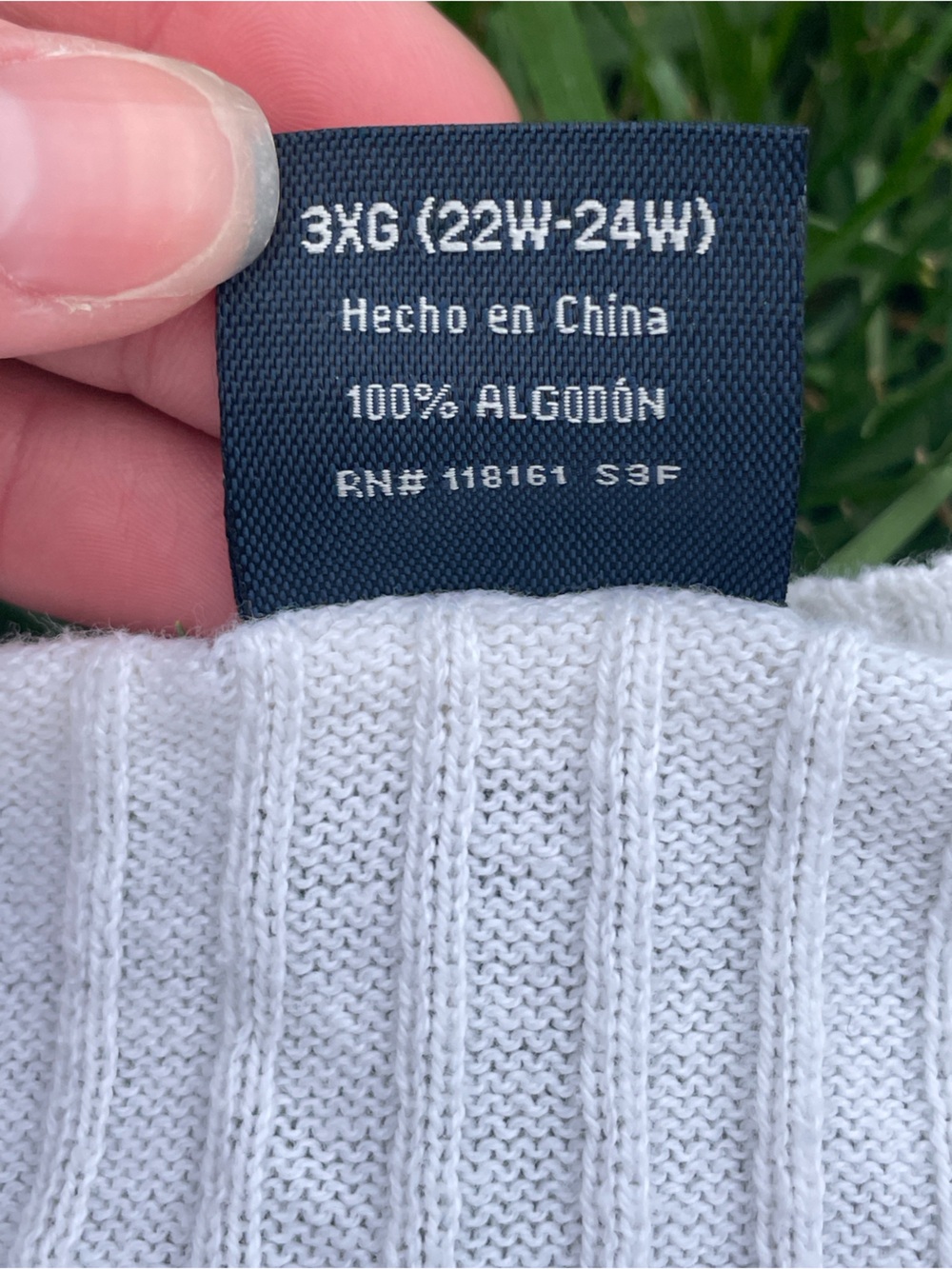 Bright White Ribbed Cotton Henley Sweater 90's Y2K Grandmacore - Picture 3 of 5